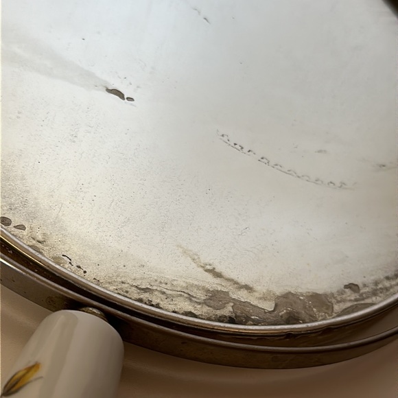 Vintage Removable Hand Held Mirror Porcelain Vanity Bowl Makeup Dressing Table - Picture 6 of 11